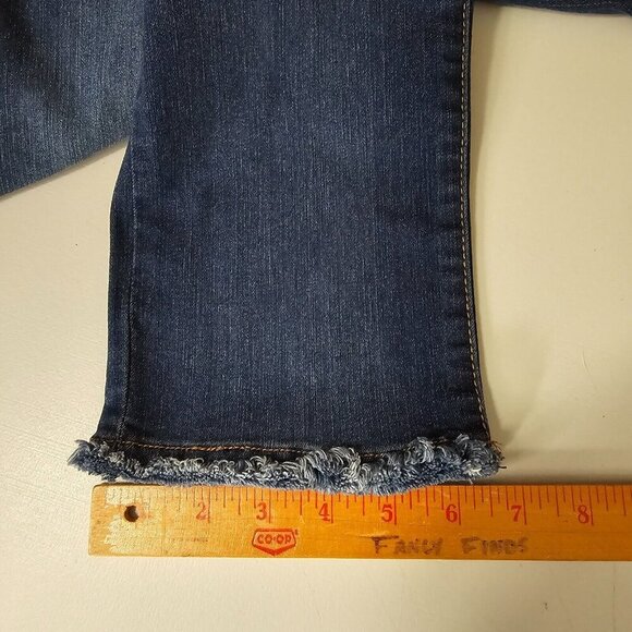 Democracy Womens Ab Technology Tapered Jeans Raw Hem Size 2 Blue Stretch Casual - Picture 12 of 13